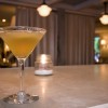 gathering cocktail: “gin blossom” hendrick’s gin, wildflower honey, jasmine vermouth, green tea, orange